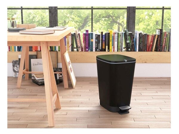 Matne čierny pedálový plastový odpadkový kôš 45 l Chic Bin – KIS