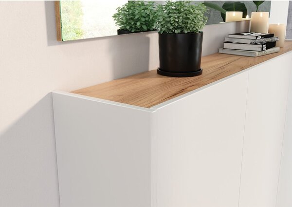 Biela závesná skrinka v dekore duba 138x87x25 cm Libbiano – Germania