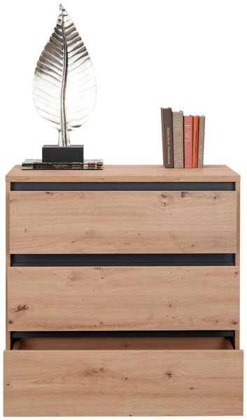 KOMODA, antracitová, farba duba, 80/79/48 cm Carryhome - Komody