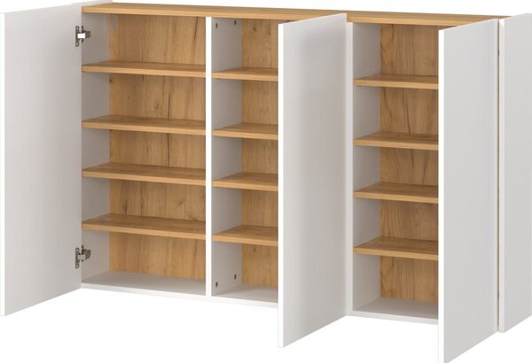 Biela závesná skrinka v dekore duba 138x87x25 cm Libbiano – Germania