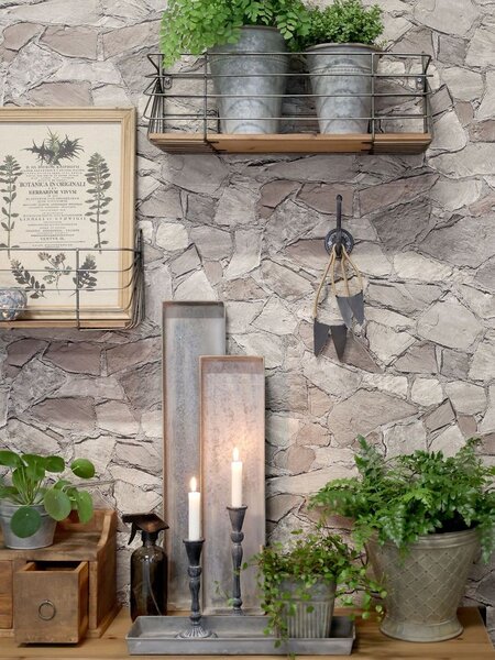 3ks plechový antik dlhý podnos Old French - 62*13*3/ 52*13*3/ 42*13*3 cm - Chic Antique