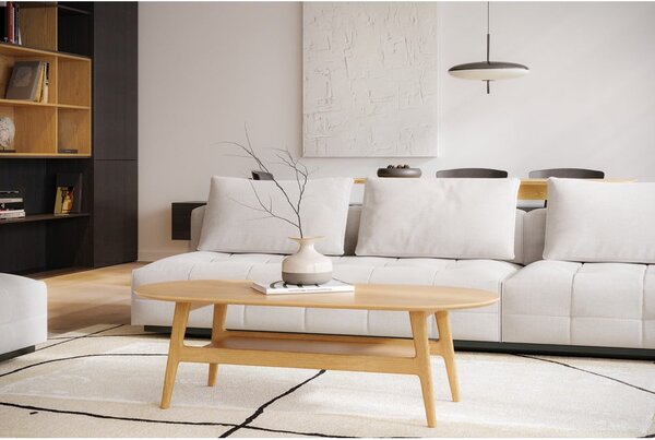 Konferenčný stolík v dekore duba v prírodnej farbe 60x130 cm Curved – Woodman