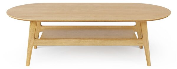 Konferenčný stolík v dekore duba v prírodnej farbe 60x130 cm Curved – Woodman
