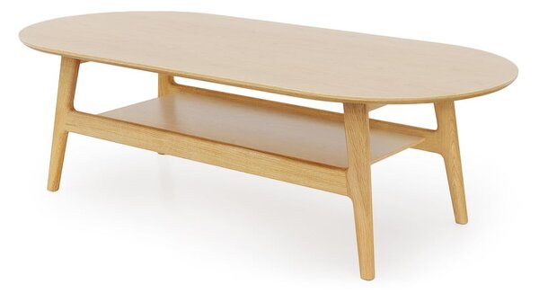 Konferenčný stolík v dekore duba v prírodnej farbe 60x130 cm Curved – Woodman
