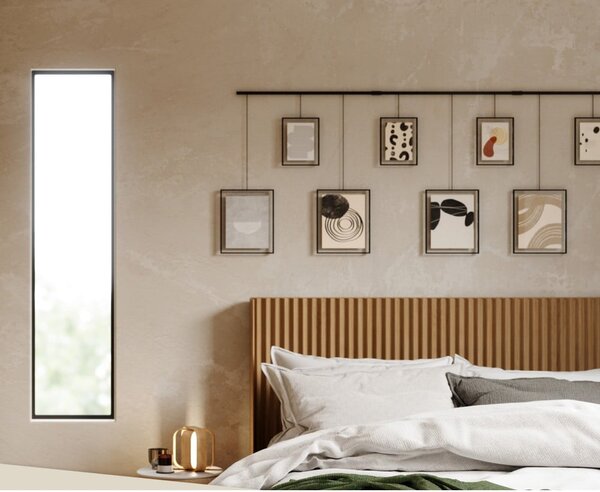 Čierne kovové rámčeky na stenu v súprave 9 ks 223x77,5 cm Exhibit – Umbra