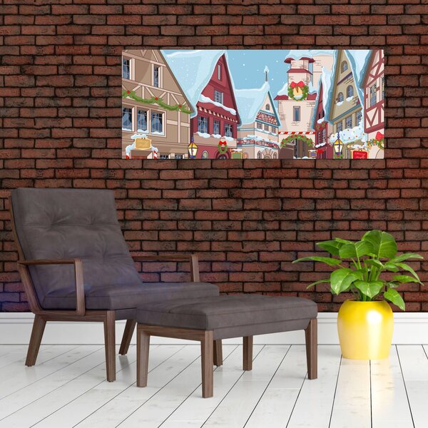 Obraz - Zimná ulička (120x50 cm)