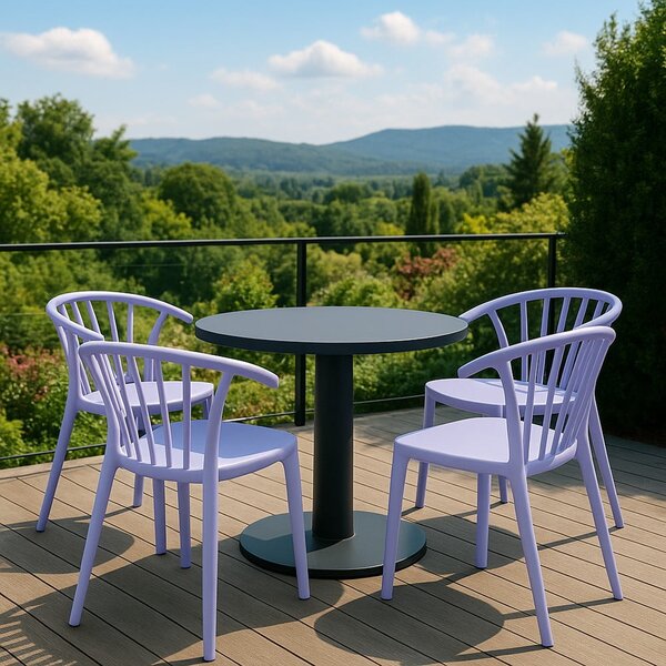 Plastová záhradná stolička v levanduľovej farbe Capri – Essentials