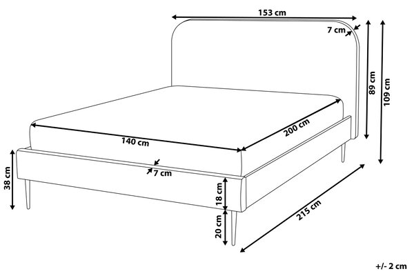 Posteľ čierna čalúnená zamatová 140 x 200 cm čalúnené čelo zlaté nohy lamelový rošt minimalistický dizajn