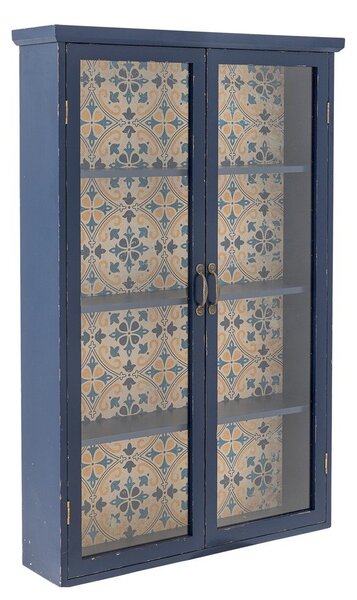 Modrá vitrína z jedľového dreva 81x122x22 cm Hazem – Bloomingville