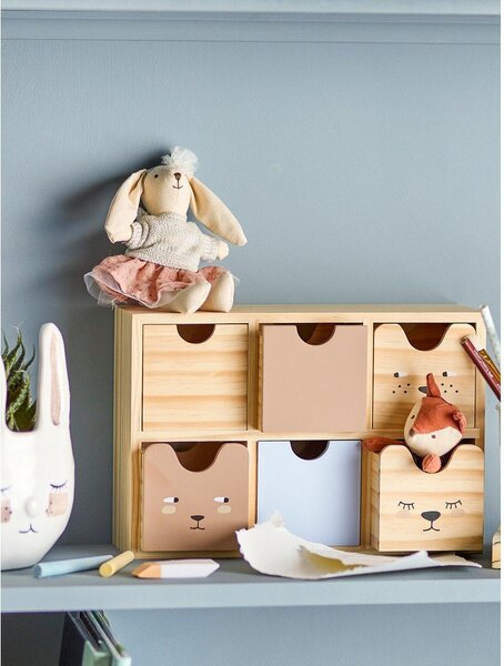 Drevený detský organizér na hračky v prírodnej farbe 27x8x18 cm Calle – Bloomingville Mini