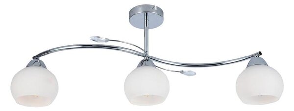 Luster na tyči CONNOR 3xE27/15W/230V lesklý chróm/biela