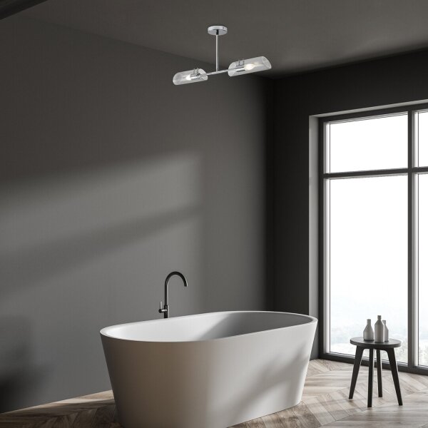 Rabalux 75030 - Kúpeľňový luster na tyči TEODORO 2xE14/12W/230V IP44 chróm
