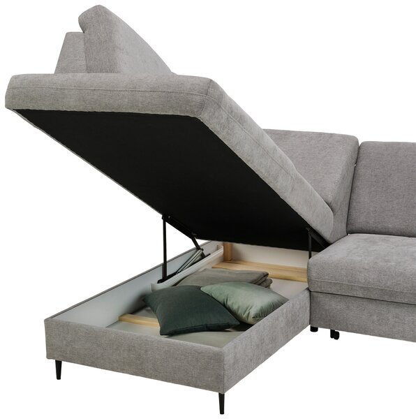 ROHOVÁ SEDAČKA, textil, sivá Hom`in - Sedačky