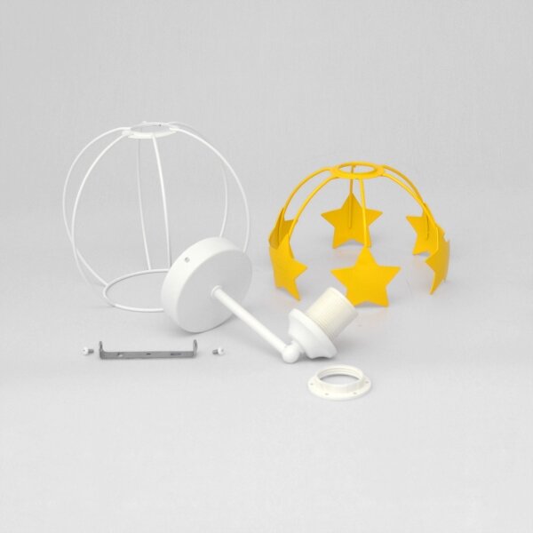Detská nástenná lampa STARS 1xE27/15W/230V žltá/biela