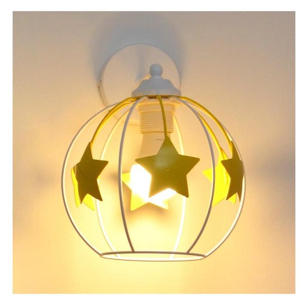 Detská nástenná lampa STARS 1xE27/15W/230V žltá/biela
