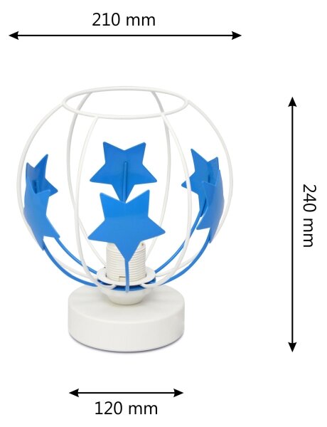 Detská stolná lampa STARS 1xE27/15W/230V modrá/biela
