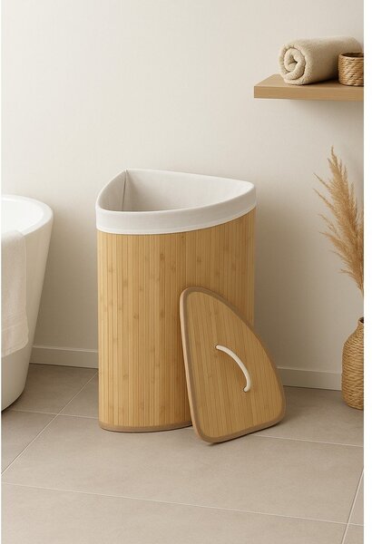 Bambusový kôš na bielizeň v prírodnej farbe 40 l Bamboo – Compactor