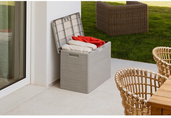 Svetlosivý plastový záhradný úložný box Woodys – Toomax