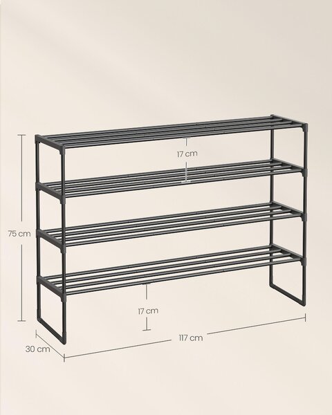 REGÁL NA TOPÁNKY, čierna, 117/72/30 cm Boxxx - Online Only drobný nábytok, Online Only