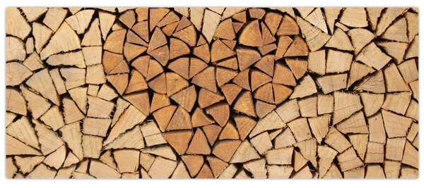 Obraz - Srdce z dreva (120x50 cm)