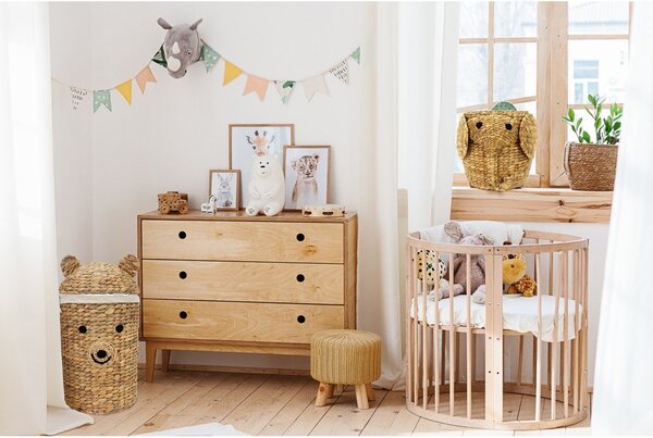 Detský kôš na hračky z vodného hyacintu v prírodnej farbe ø 30x56 cm Bear – Compactor