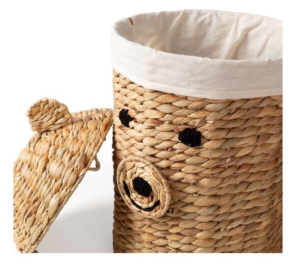 Detský kôš na hračky z vodného hyacintu v prírodnej farbe ø 30x56 cm Bear – Compactor