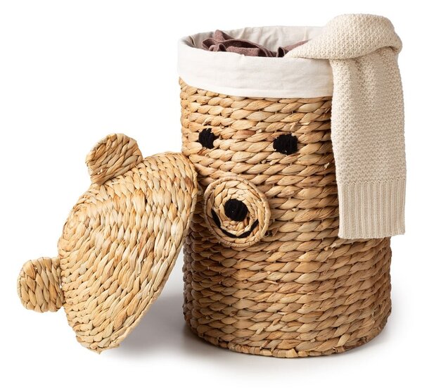 Detský kôš na hračky z vodného hyacintu v prírodnej farbe ø 30x56 cm Bear – Compactor