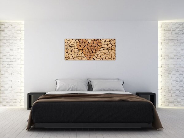 Obraz - Srdce z dreva (120x50 cm)