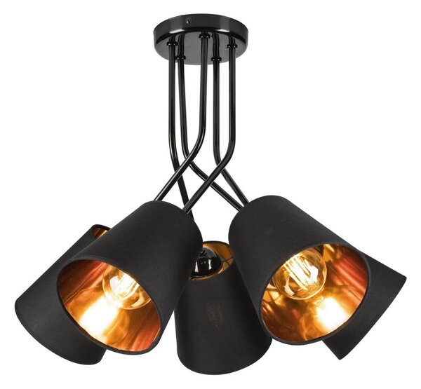 Luster na tyči IRMA 5xE27/60W/230V čierna