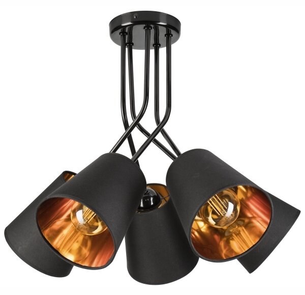 Luster na tyči IRMA 5xE27/60W/230V čierna