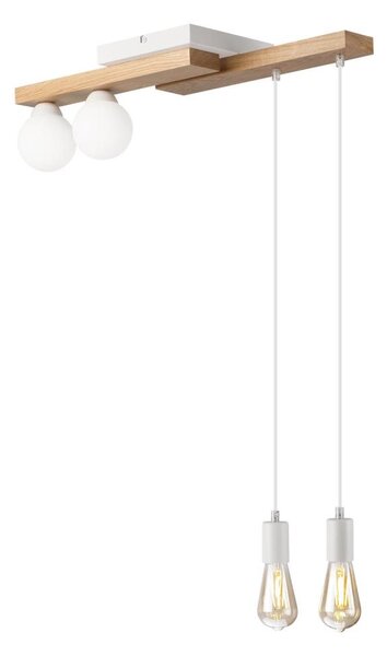 Luster na lanku CORTINA 2xE27/15W/230V + 2xG9/5W/230V biela/dub