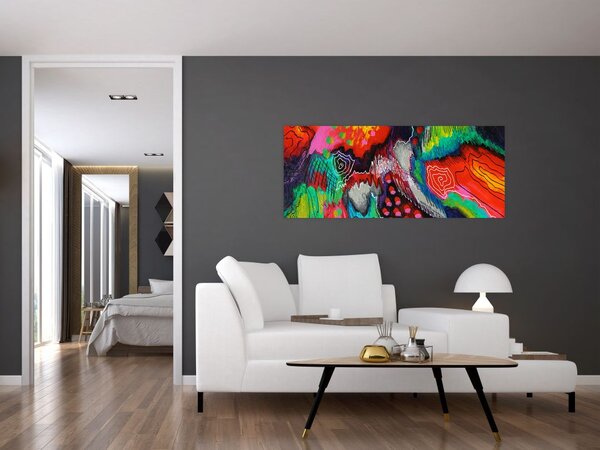 Obraz abstraktné - farby (120x50 cm)