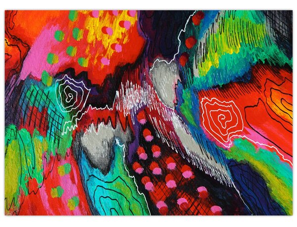Obraz abstraktné - farby (70x50 cm)