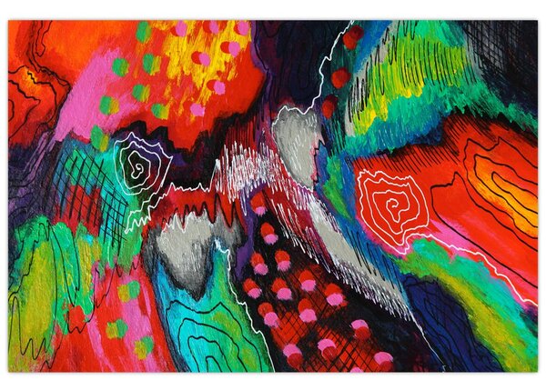 Obraz abstraktné - farby (90x60 cm)