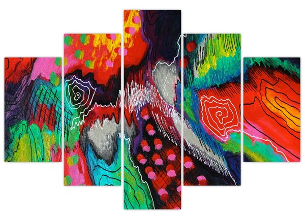 Obraz abstraktné - farby (150x105 cm)