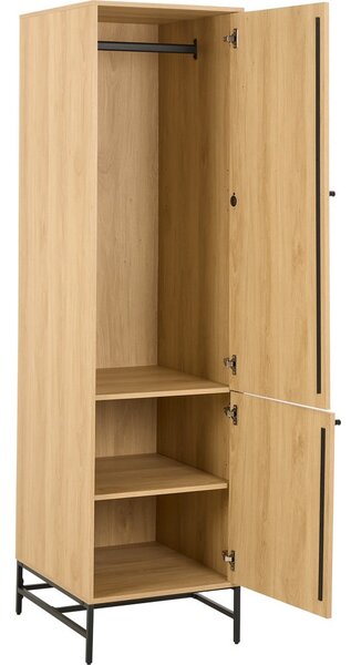 Šatníková skriňa v dekore duba v prírodnej farbe 51x200x60 cm Albany – Actona
