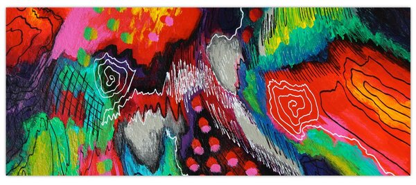 Obraz abstraktné - farby (120x50 cm)