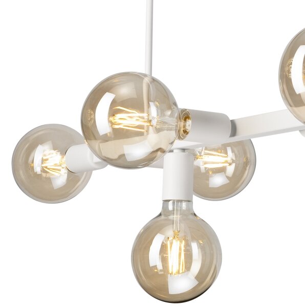 Luster na tyči ASTRID 8xE27/60W/230V biela
