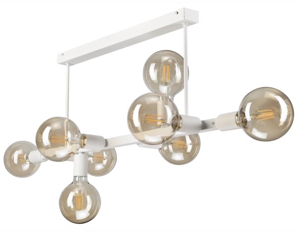 Luster na tyči ASTRID 8xE27/60W/230V biela