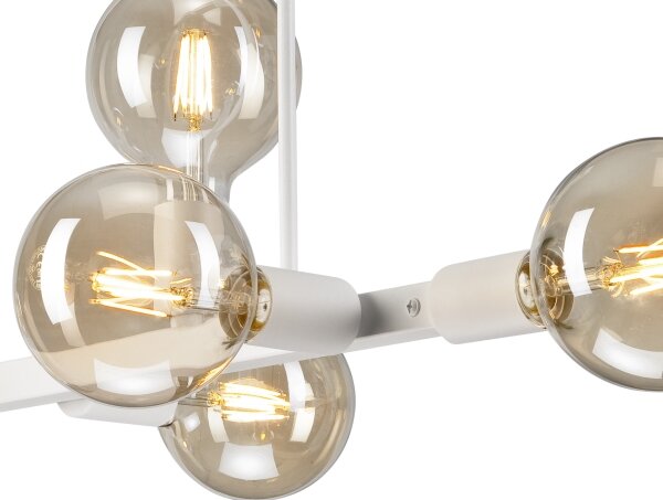 Luster na tyči ASTRID 8xE27/60W/230V biela