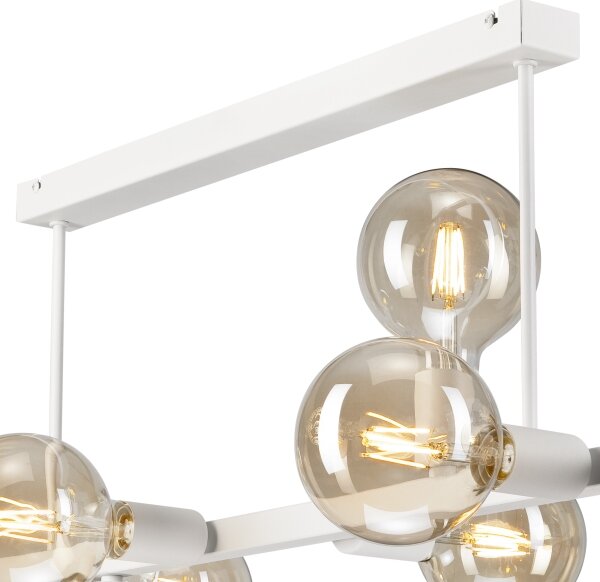 Luster na tyči ASTRID 8xE27/60W/230V biela