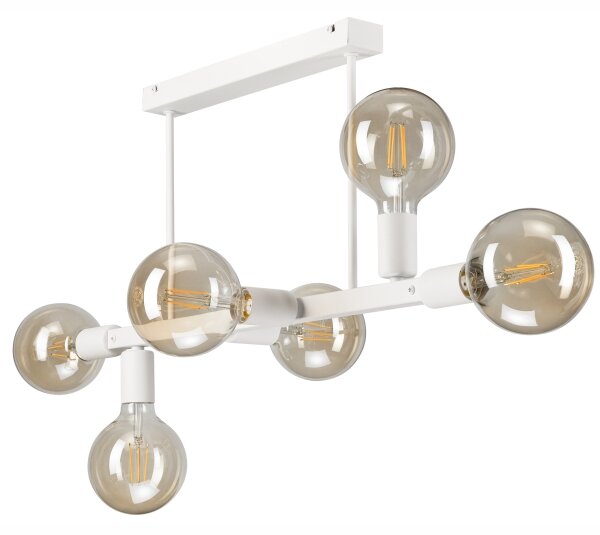 Luster na tyči ASTRID 6xE27/60W/230V biela