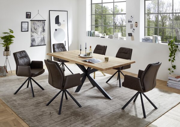 JEDÁLENSKÝ STÔL, dub, čierna, farba duba, 200/100/76 cm P & B - Stoly, Online Only