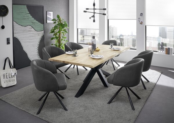 JEDÁLENSKÝ STÔL, dub, čierna, farba duba, 200/100/76 cm P & B - Stoly, Online Only