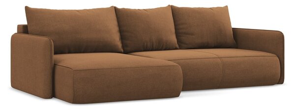 Oranžová rozkladacia/s úložným priestorom rohová pohovka (ľavý roh) Nanea – Makamii