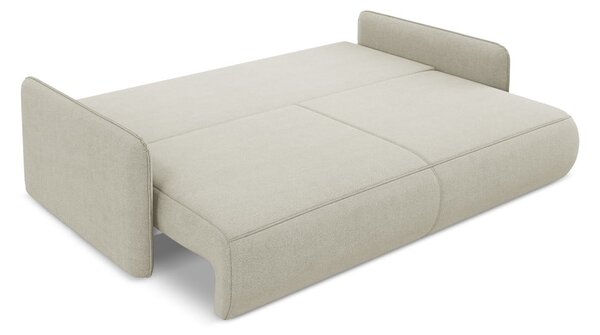 Krémovobiela rozkladacia/s úložným priestorom pohovka 216 cm Nanea – Makamii