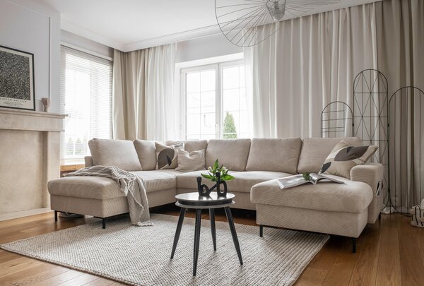 SEDACIA SÚPRAVA, textil, béžová MID.YOU - Sedačky, Online Only