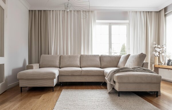 SEDACIA SÚPRAVA, textil, béžová MID.YOU - Sedačky, Online Only