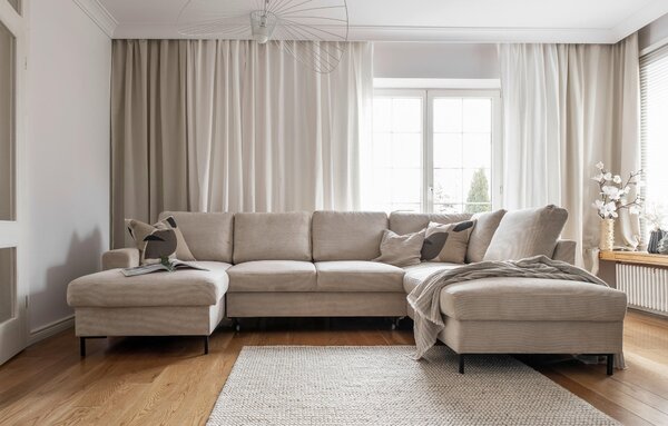 SEDACIA SÚPRAVA, textil, béžová MID.YOU - Sedačky, Online Only