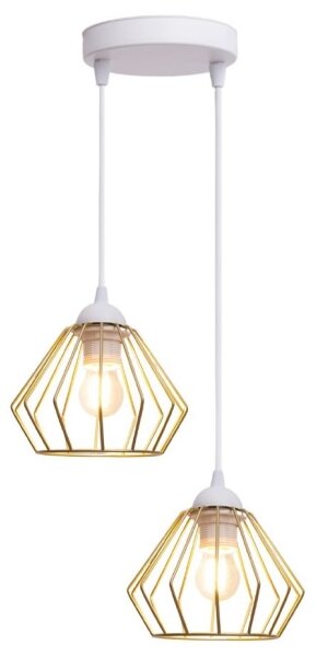Luster na lanku CEED GOLD 2xE27/60W/230V pr. 28 cm biela/zlatá